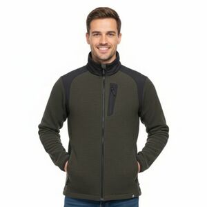 Pánská zateplená turistická mikina se zipem NORTHFINDER-SZYMON-550blackdarkgreen obraz