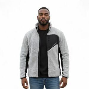 Pánská zateplená turistická mikina se zipem NORTHFINDER-LUDWIK-807lightgreenblack obraz