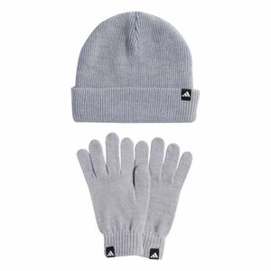 Dámská zimní čepice ADIDAS-Glove + Beanie 2 Pcs. Set light grey heather/white obraz