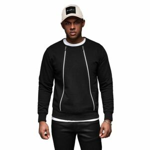 Pánská mikina OMBRE-Sweatshirt OM-SSNZ-0187 V-1 black obraz