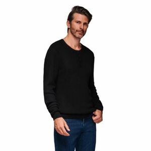 Pánský svetr OMBRE-Sweater OM-SWSW-0182 V-2 black obraz