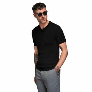 Pánské polo triko s krátkým rukávem OMBRE-T-shirt OM-POSS-0158 V-2 black obraz