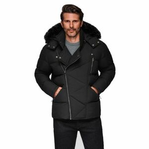 Pánská bunda s kapucí OMBRE-Jacket OM-JAHP-0252 V-1 black obraz