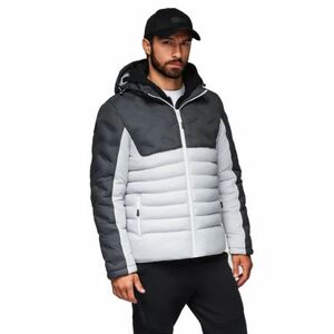 Pánská bunda s kapucí OMBRE-Jacket OM-JALP-0206 V-3 dark gray/gray obraz