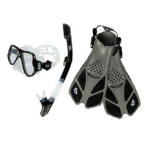 Šnorchlovací set 3 v 1, ČERNÝ/TRANSPARENTNÍ, S/M, ploutve 36-41 obraz