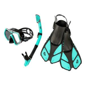 Šnorchlovací set 3 v 1, TYRKYSOVÝ, L/XL, ploutve 42-47 obraz