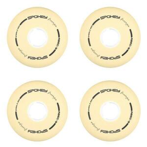 Spokey PU 76 mm Náhradní kolečka k bruslím FREESPO WHITE SET, 4 ks obraz