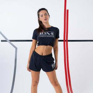 LABELLAMAFIA Dámské tričko CropTop Gold Details Black obraz