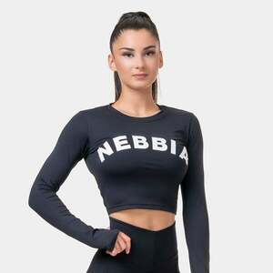 NEBBIA Dámské tričko Crop Top Sporty Hero Long Sleeves Black obraz