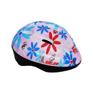 Sulov Dětská cyklo helma Junior sv. růžová s květy - S (46-48 cm) obraz
