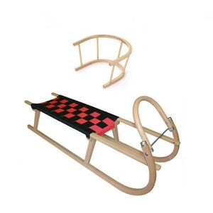 Sulov Tatra 105 cm černo-červené dřevěné saně + Ohrádka k sáním obraz