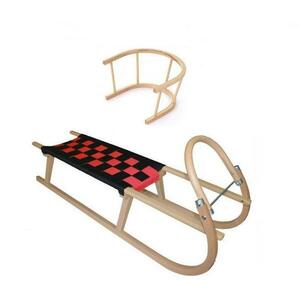 Sulov TATRA 120cm černo-červené dřevěné sáně + Ohrádka obraz