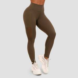 GymBeam Dámské legíny Mesh Panel olive obraz