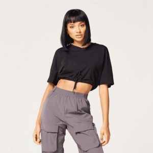 SQUATWOLF Dámské tričko Code Crop V Neck Black obraz