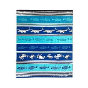 Velká plážová osuška pro 2 osoby Lovely Home Sea Life modrá obraz