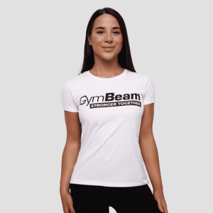 GymBeam Dámské tričko Stronger Together White obraz