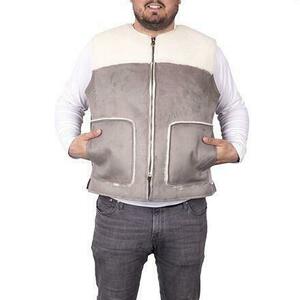 Vlnka Vesta z ovčí vlny velur šedá POUZE 3XL (VÝPRODEJ) obraz