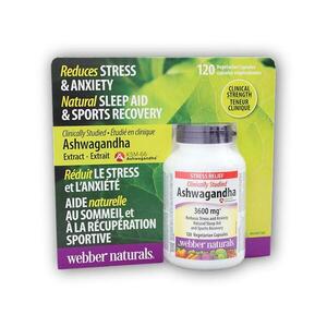 Webber Naturals Ashwagandha 3600 mg 120 kapslí obraz