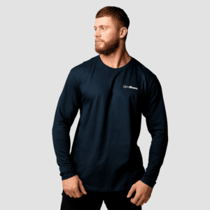 GymBeam Triko Basic s dlouhým rukavem Navy obraz