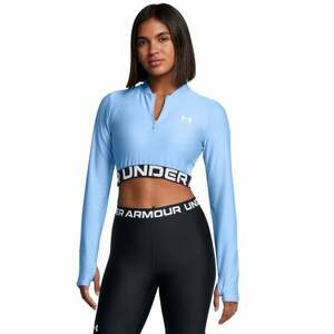 Under Armour Women‘s top HeatGear Rib 1/4 Zip LS Blue obraz