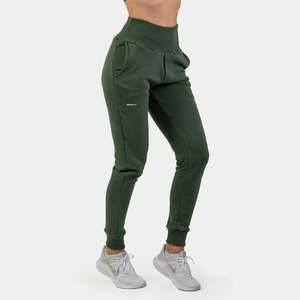 NEBBIA Dámské tepláky High-Waist Loose Fit Dark Green obraz