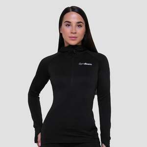 Women‘s Pulse 1/2 Zip Running Sweatshirt Black - GymBeam obraz