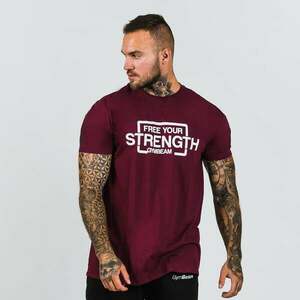 GymBeam Pánske tričko Free Your Strength Maroon White obraz