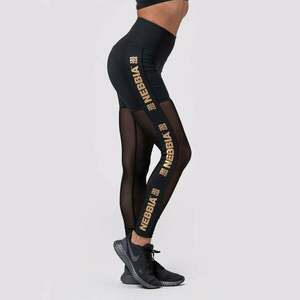 NEBBIA Dámské legíny Intense Gold Mesh Black obraz