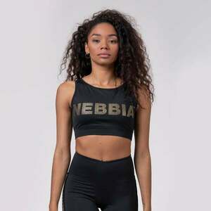NEBBIA Sportovní podprsenka Intense Gold Mesh Black obraz