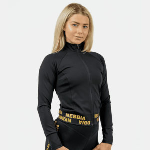 NEBBIA Dámská mikina Intense Warm-Up Black/Gold obraz