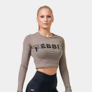 NEBBIA Dámské tričko Crop Top Sporty Hero Long Sleeves Mocha obraz