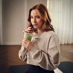 GymBeam Dámská mikina Cropped Aura Grey obraz