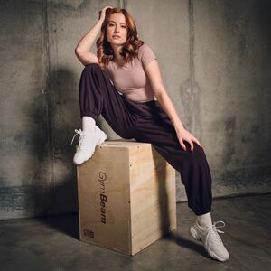 GymBeam Dámské tepláky Aura Tee Brown obraz