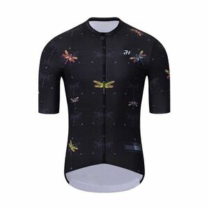 HOLOKOLO Cyklistický dres s krátkým rukávem - DRAGONFLIES ELITE - černá 2XL obraz