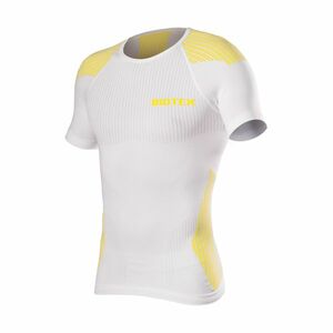 BIOTEX Cyklistické triko s krátkým rukávem - BIOFLEX RAGLAN - žlutá/bílá XS-S obraz