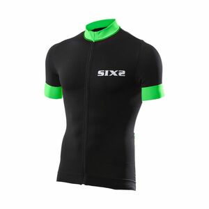 SIX2 Cyklistický dres s krátkým rukávem - BIKE3 STRIPES - zelená/černá S obraz