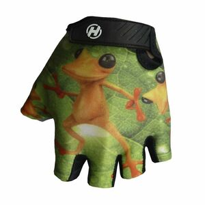 HAVEN Cyklistické rukavice krátkoprsté - DREAM KIDS - zelená/oranžová/černá 2 (6-7Y) obraz