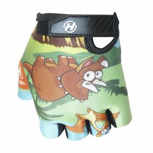 HAVEN Cyklistické rukavice krátkoprsté - DREAM KIDS - oranžová/černá/zelená 2 (6-7Y) obraz