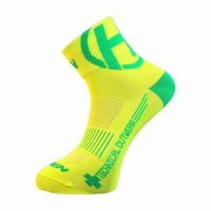 HAVEN Cyklistické ponožky klasické - LITE SILVER NEO 2PAK - žlutá/zelená 34-36 obraz