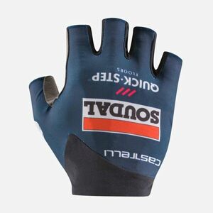 CASTELLI Cyklistické rukavice krátkoprsté - SOUDAL QUICK-STEP 24 - modrá obraz