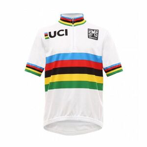 SANTINI Cyklistický dres s krátkým rukávem - UCI KIDS - bílá/vícebarevná 13Y obraz