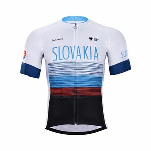 BONAVELO Cyklistický dres s krátkým rukávem - SLOVAKIA - bílá/červená/modrá/černá L obraz