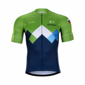 BONAVELO Cyklistický dres s krátkým rukávem - SLOVENIA - modrá/zelená L obraz