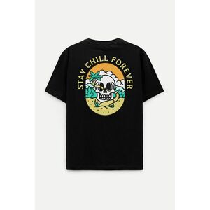 Oversized Tričko, Barva Černá, s Potiskem Fresh And Chill obraz