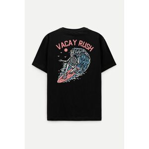 Oversized Tričko, Barva Černá, s Potiskem Vacay Rush obraz