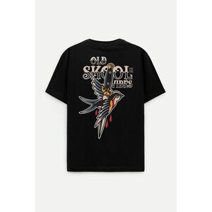 Oversized Tričko, Barva Černá, s Potiskem Oldschool Tattoo Vibes obraz