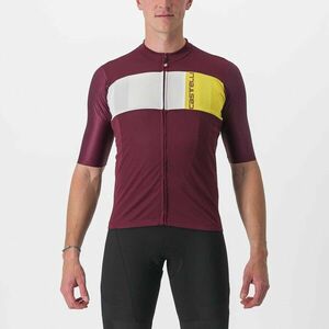 CASTELLI Cyklistický dres s krátkým rukávem - PROLOGO VII - žlutá/ivory/bordó obraz