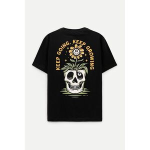 Oversized Tričko, Barva Černá, s Potiskem Keep Going obraz