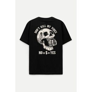 Oversized Tričko, Barva Černá, s Potiskem Money Vibez obraz