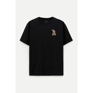 Oversized Tričko, Barva Černá, s Potiskem Paradise On Earth obraz